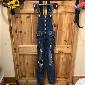 AERO Trendy Distressed Denim Overalls